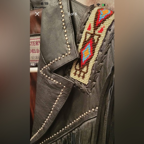 One of a Kind! Vintage Leather Fringe Jacket Blazer - Picture 4 of 5